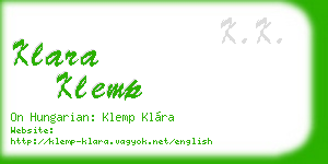 klara klemp business card